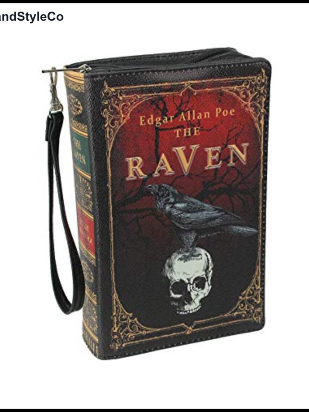 The Raven Book Crossbody Bag Vinyl Clutch with Wrist Strap Detachable
